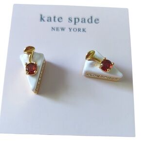 KATE SPADE Pastry Shop Cake Slice with Cherry Stud‎ Earrings NWT